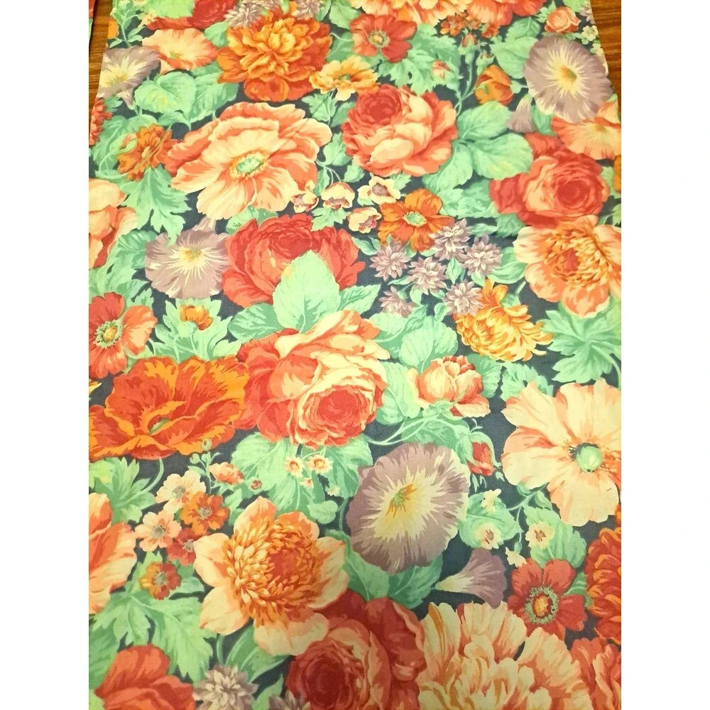 Pink Purple Floral Curtain Panels Set of 2 Roses Peony Cottage Boho 64x37